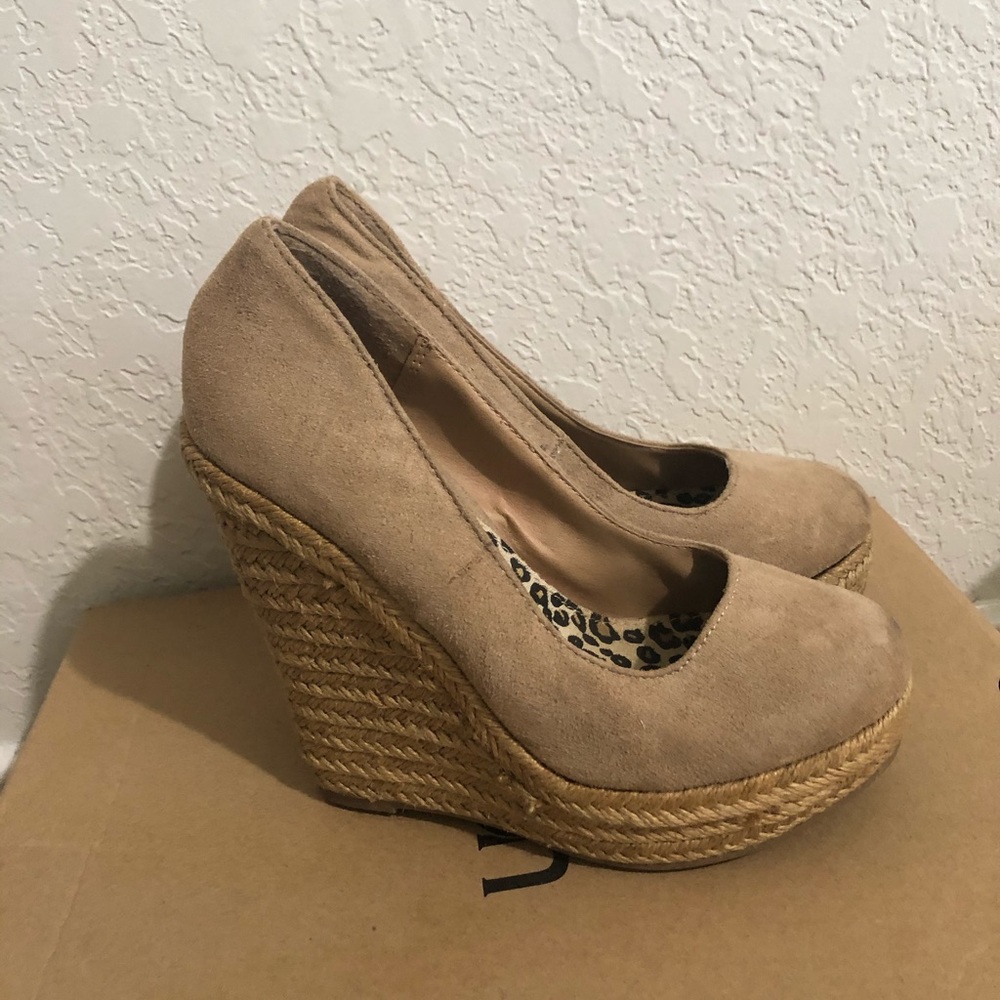 Tan suede heels